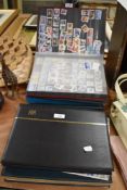 Seven assorted philatelic stamp albums with collections from around the world including various