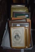 A collection of picture and photo frames including some early 20th century examples