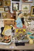 A selection of hardware and curios including, Jack in a Box, West German pottery, magazine rack