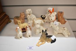 A collection of Beswick dog studies including 761 (af), 2454, 1378-7, 2102, 1998, 3262, 3378, 3436