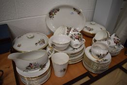 A selection of mid century Royal Imperial dinner service, plates, cups, saucers, tureens and more