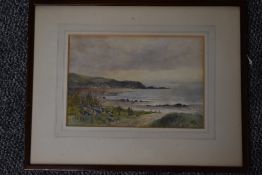 T Wild, (20th century), a watercolour, coastal landscape, 18 x 27cm, mounted framed and glazed, 34 x
