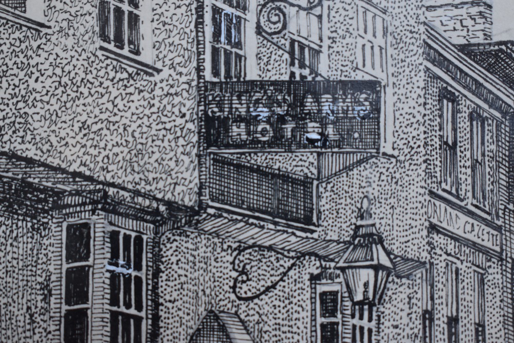 Alfred Wainwright, (1907-1991), a pen and ink sketch, The Kings Arms Hotel Kendal, signed and - Image 5 of 5