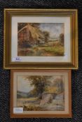 Ernest T Potter, (19th/20th century), a near pair of watercolours, country landscapes, signed and