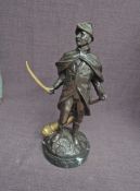 A Duke of Wellington Bronze after Alfred Boucher, bearing signature to base, Wellington Standing