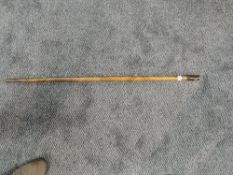 An early 20th century combination Smoking Pipe-Walking Stick, decorated grain effect stick, screw