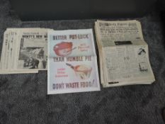 A collection of WW2 Newspapers 1939-1946 all in very good condition approx 62 broadsheets, approx 17