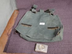 A East German post war (N.V.A.) Bread Bag similar to Wehrmacht along with a East German (N.V.A) Belt