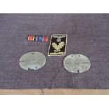 Two German WW2 Dog Tags, possibly marked SS-PZ.GP.RGL.Germania and SS-PZ.GR.RGT.Geutschlano along