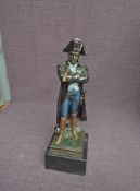 A French bronze casting of Emperor Napoleon on marble base, signed to base Guillemin with foundry