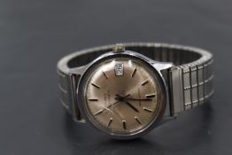 A gent's Timex automatic wrist watch having baton numeral dial and date aperture to silvered face in
