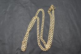 A 9ct gold flat curb link chain, approx 24' & 9.2g