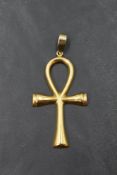 An 18ct gold Ankh pendant of traditional style, approx 65mm long including loop and 6.2g