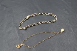 Two 9ct gold bracelets, total approx 2.6g
