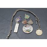 A small selection of white metal and HM silver jewelllery including Ingot pendant, watch chain,