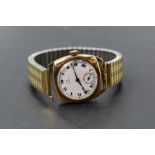 A gent's vintage Omega 9ct gold wrist watch, no: 8795979, having Roman numeral dial with