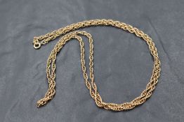 A 9ct gold open rope chain, size 24' & 6.9g
