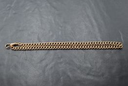 A graduated 9ct rose gold curb link chain with dog leash clasp. approx 15' & 13.5g