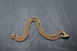 A 9ct rose gold curb link watch chain, approx 16' & 31.4g