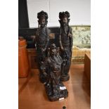 A pair of modern composite Chinese style figure studies of an Imperial couple together with