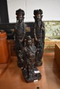 A pair of modern composite Chinese style figure studies of an Imperial couple together with