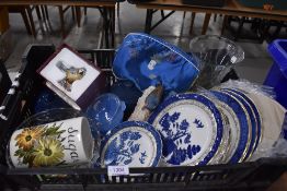 A selection of vintage ceramics including Royal Doulton, Denby, Crown Devon and a Hummel bird