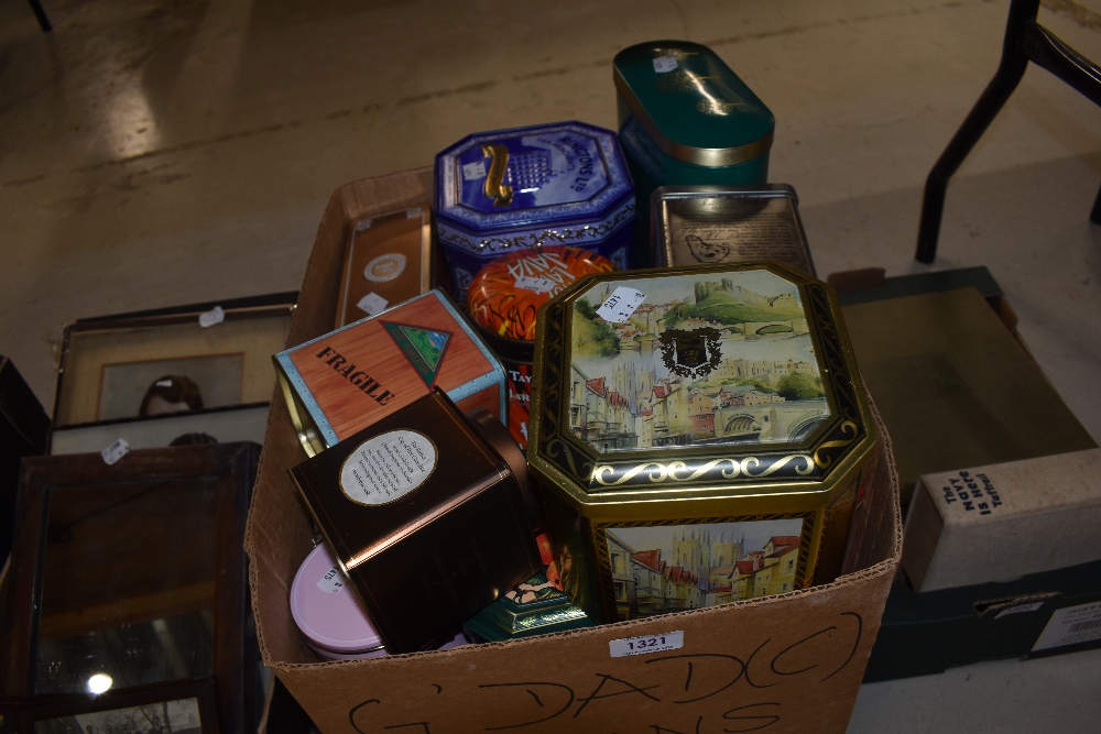 A selection of 20th century advertising tins including Bettys, M&S and Taylors etc