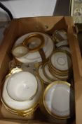 A part Royal Doulton Grecian Key tea service etc, including similar dinner plates.