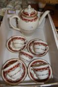 An early 20th century Ridgways part tea service in a red and gilt design