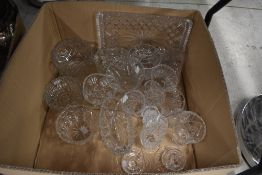 A selection of modern clear cut crystal glass wares