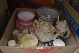 A selection of early 20th century and later tea wares including Wedgwood Charnwood coffee cups and