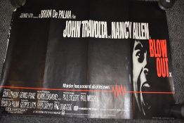 Two vintage movie cinema quad posters for Blow Out John Travolta, and Cruising Al Pacino