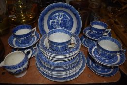 A selection of blue and white ware tea and dinner wares