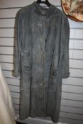 A vintage ladies suede long length jacket.