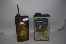 Two early 20th century advertising mechanics oil tins including Filtrate and Vic Mores motor oil