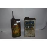 Two early 20th century advertising mechanics oil tins including Filtrate and Vic Mores motor oil