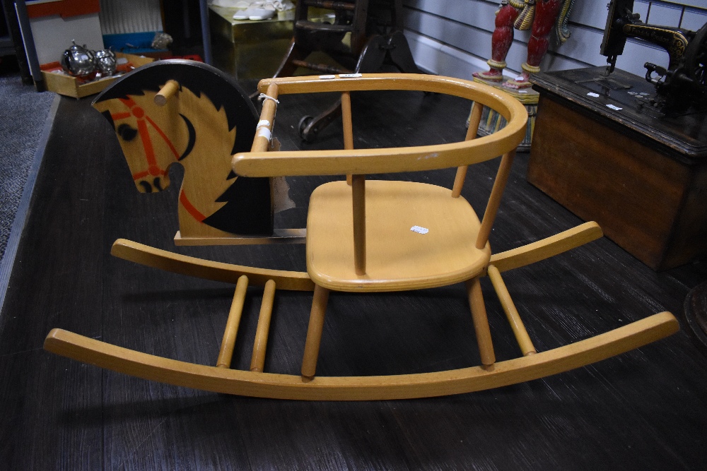 A 1980's West German Galt toys wooden rocking horse