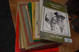A selection of local interest text and reference books including Lancashire Dialect and the Charm of