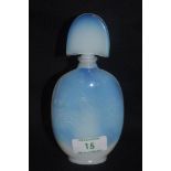 A 20th century Art Deco design scent bottle in opalescent glass with floral decoration