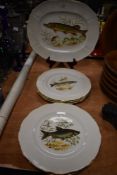 A set of mid century Imperial fish design plates and platter