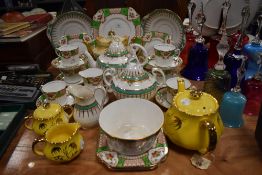 A selection of vintage tea wares including Osbourne Richmond, Boston and Victorian porcelain