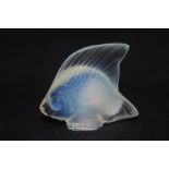 A 20th century Lalique art glass study of a tropical fish in opalescent glass signed Lalique France