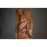 A mid century art studio copper worked sculpture by local artist Peter Broadhurst depicting an