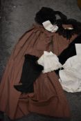 A Victorian style outfit or fancy dress including shawl, dress etc
