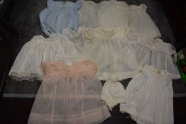 A selection of early 20th century childrens night gowns or christening dresses