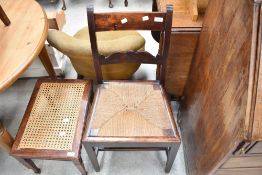 A 19th Century rush seated dining chair