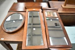 Three assorted wall mirrors