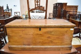 A 19th Century stained frame blanket box of small proportions