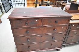 A Victorian stained frame chest of two over three drawers
