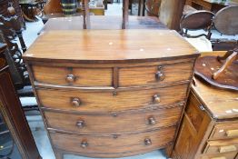 A 19th Century mahogany bow fronted chest of two over three drawers